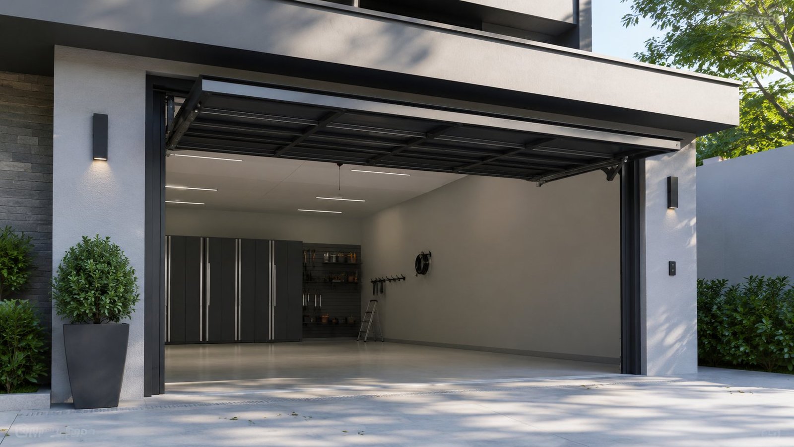 Portão de elevação basculante em garagem na Grande Florianópolis